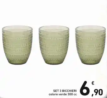 Spazio Conad Set 3 Bicchieri 300 cc offerta