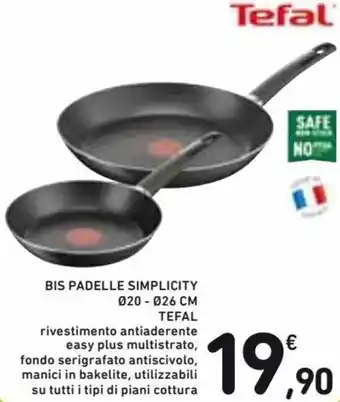 Spazio Conad Tefal Bis Padelle Simplicity ø20-ø26 cm offerta
