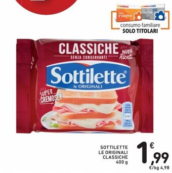 Spazio Conad Sottilette Le Originali Classiche 400 g offerta