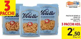 Spazio Conad Voiello Pasta di Semola 500 g x 3 offerta
