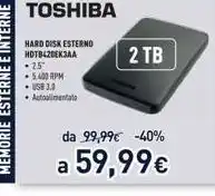 Unieuro Hard disk esterno toshiba offerta