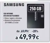 Unieuro 250 gb ssd interno 870 evo mz77e250beu • veloce, leggero e silenzioso • memoria di archivia 30y-nand a 32 strati dnswvs d offerta