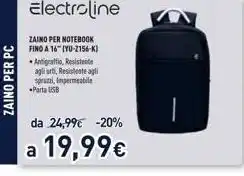 Unieuro Zaino electroline offerta