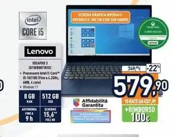 Unieuro Scheda grafica nvidia geforce mx 130 con 2gb gddrs (intel? core i5 . பாலா 740,96 22 lenovo ideapad 3 (81wboot wixi • p offerta