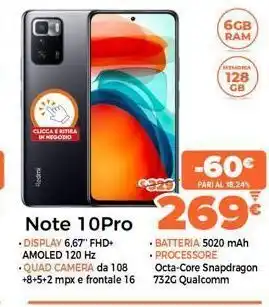 Expert Di Lella 6gb ram memora 128 gb cucca eritira immedoeko 229 pari al 18,24 -60€ 269€ note 10 pro display 6,67' fhd • batteria 502 offerta