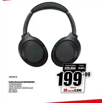 MediaWorld Cuffie bluetooth sony offerta