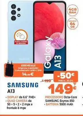 Expert Di Lella 4gb ram 64 gb clicca e atira innegoro galaxy a13 essenziale originale samsung caricabatterie udb-cisw 14,99€ 5499 pari a offerta