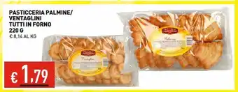 Pasticceria palmine/ventaglini tutti in forno