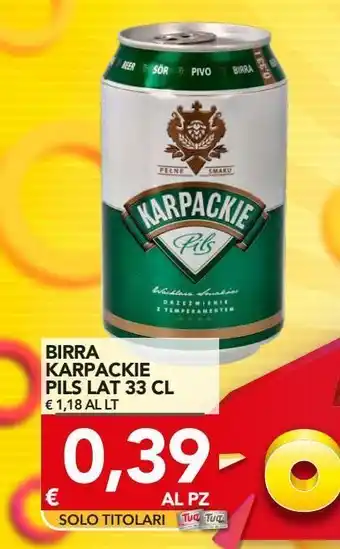 TuoDi Birra karoackie pils lat 33. cl offerta