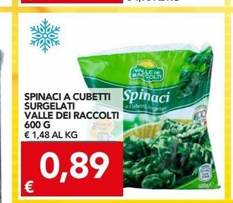 Spinaci a cubetti surgelati valle dei raccolti 600 g