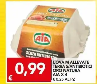 Uova m allevate terra s / antibiotici oro natura aia x4