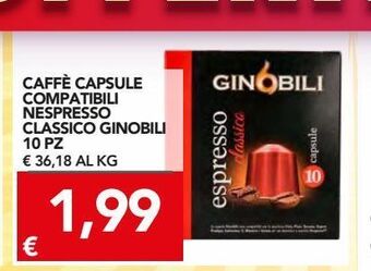 TuoDi Caffè capsule compatibili nespresso classico ginobili 10 pz offerta