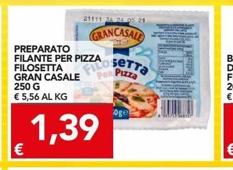 TuoDi Preparato filante per pizza filosetta gran casale 250 g offerta