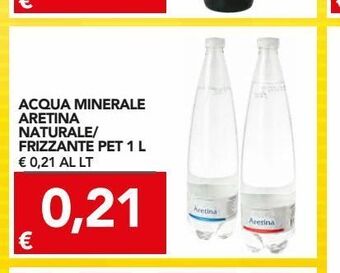 TuoDi Acqua minerale aretina naturale / frizzante pet 1 l offerta