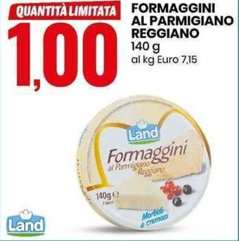 Eurospin Land Formaggini Al Parmigiano Reggiano 140 g offerta