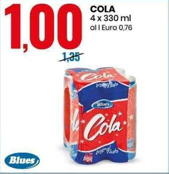 Eurospin Blues Cola 4 x 330 ml offerta