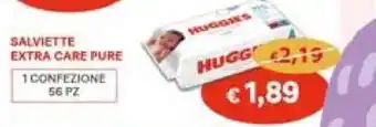 Huggies Salviette Extra Care Pure 1 Confezione 56 Pz