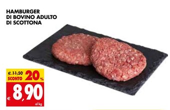 Tigros Hamburger Di Bovino Adulto Di Scottona offerta