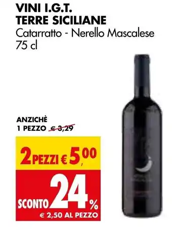 Tigros Terre Siciliane Vini I.G.T. 75 cl offerta