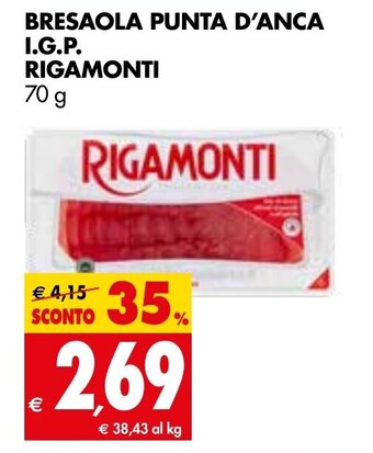 Tigros Rigamonti Bresaola Punta D'Anca I.G.P. 70 g offerta