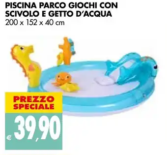 Piscina Parco Giochi con Scivolo e Getto D'Acqua 200 x 152 x 40 cm