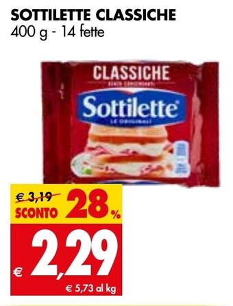 Tigros Sottilette Classiche 400 g - 14 fette offerta