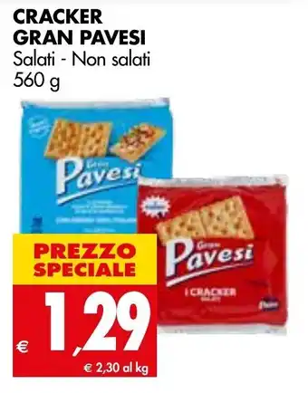Tigros Gran Pavesi Cracker Salati - Non salati 560 g offerta