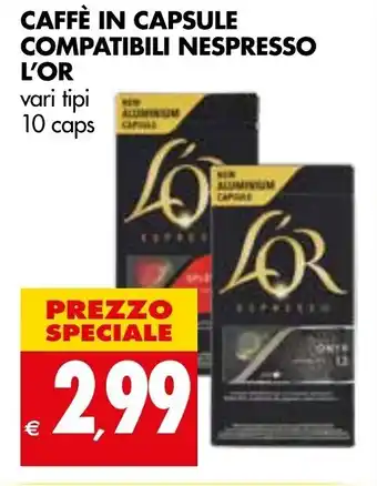 Tigros L'or Caffè in Capsule Compatibili Nespresso vari tipi 10 caps offerta