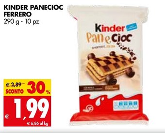 Tigros Kinder Panecioc Ferrero 290 g - 10 pz offerta