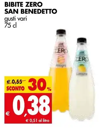 Tigros San Benedetto Bibite Zero gusti vari 75 cl offerta