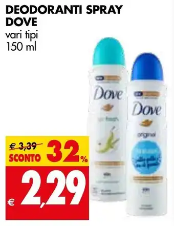 Dove Deodoranti Spray vari tipi 150 ml