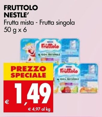 Tigros Nestlé Fruttolo Frutta mista - Frutta singola 50 g x 6 offerta