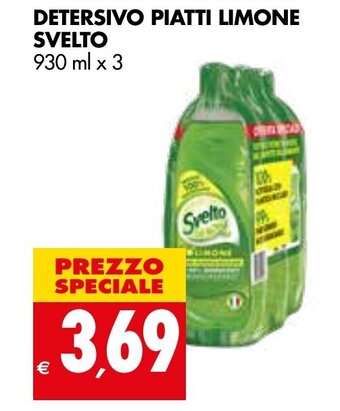 Tigros Svelto Detersivo Piatti Limone 930 ml x 3 offerta