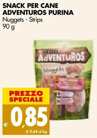 Tigros Purina Adventuros Snack per Cane Nuggets - Strips 90 g offerta