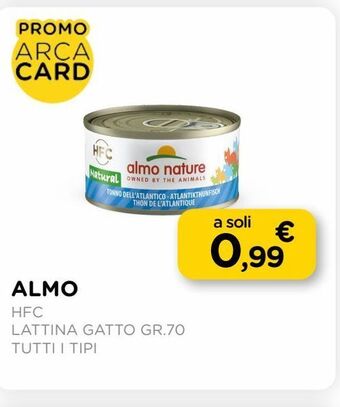 Arcaplanet Almo hfc lattina gatto gr.70 tutti i tipi offerta