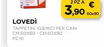 Arcaplanet Lovedì tappetini igienici per cani cm.60x90 pz.10 offerta