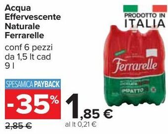 Carrefour Iper Acqua effervescente naturale ferrarelle offerta