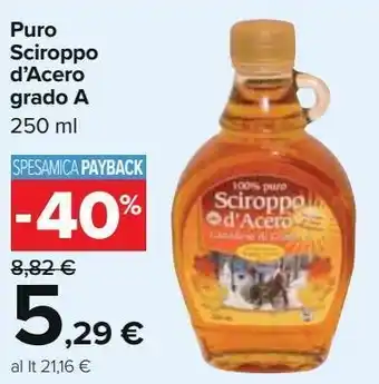 Puro sciroppo d'acero grado a