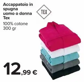 Accappatoio in spugna uomo o donna tex