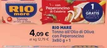 Carrefour Iper Rio mare tonno all'olio di oliva con peperoncino offerta