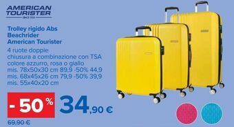 Carrefour Iper Trolley rigido abs beachrider american tourister offerta