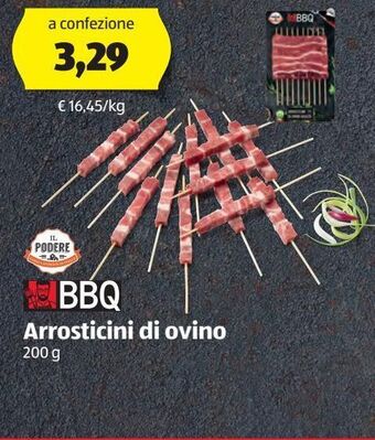 ALDI Il podere arrosticini di ovino 200 g offerta