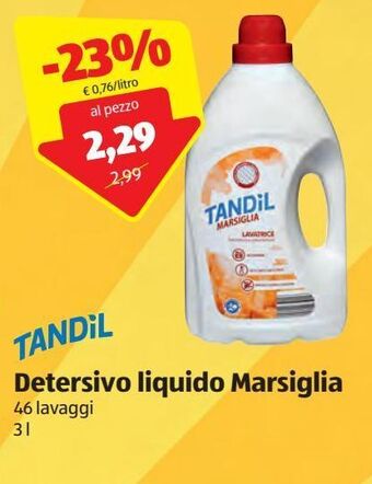 ALDI Tandil detersivo liquido marsiglia 46 lavaggi 3 l offerta