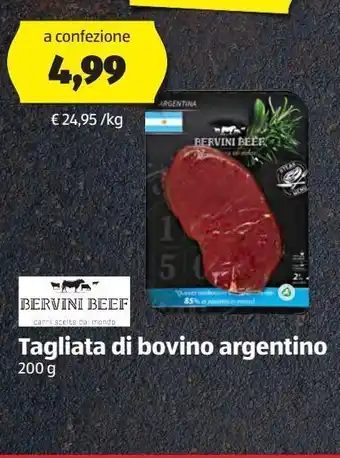 ALDI Bervini beef tagliata di bovino argentino 200 g offerta
