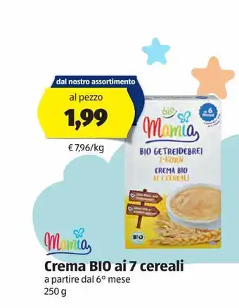 ALDI Mamia crema bio ai 7 cereali a partire dal 6° mese 250 g offerta