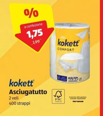 ALDI Kokett asciugatutto 2 veli 400 strappi offerta