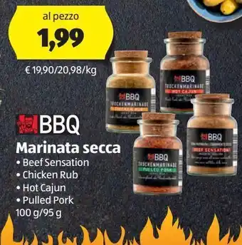 Bbq marinata secca beef sensation, chicken rub, hot cajun, pulled pork 100/95g
