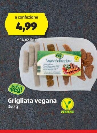 ALDI Just veg grigliata vegana 340 g offerta