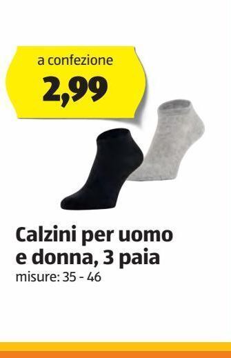 ALDI Calzini per uomo e donna 3 paia offerta