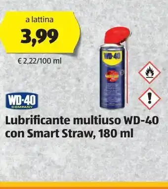 ALDI Wd-40 lubrificante multiuso wd-40 con smart straw 180 ml offerta